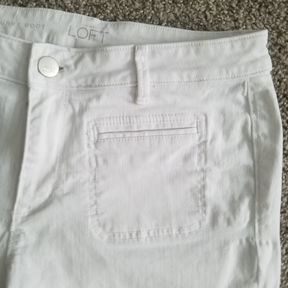 Ann Taylor Loft white curvy boot mid-rise pants - Picture 2 of 8